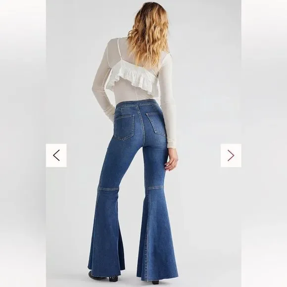 FREE PEOPLE | Just Float On Flare Jeans in Jericho Blue - Picture 3 of 7